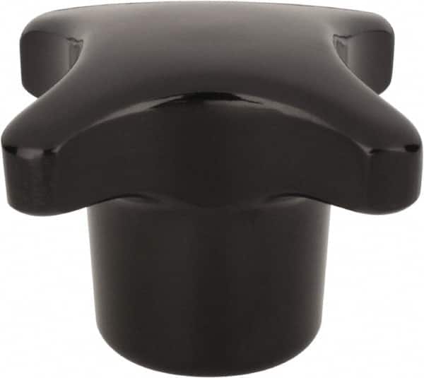 Star 4 Prong Knob: 40 mm Head Dia, 4 Points, Glass Fiber Reinforced Plastic, Black MPN:PHK-353
