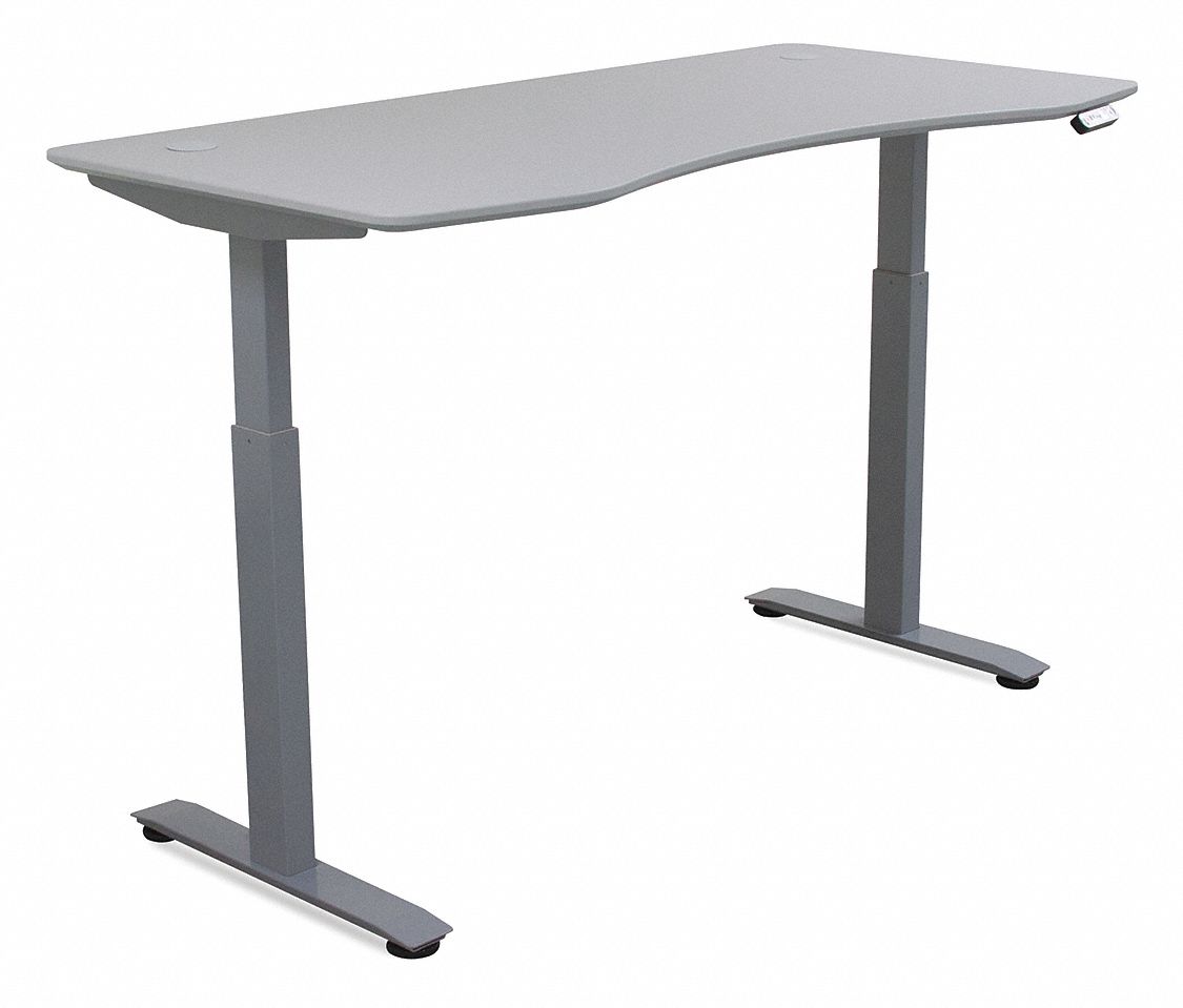 Adjustable Desk 60 W 30 D Gray Top MPN:SDD60G