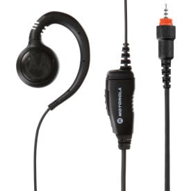 Motorola Swivel Earpiece w/ Short Cord Inline PTT & Mic for use with CLP Portable Radios HKLN4529