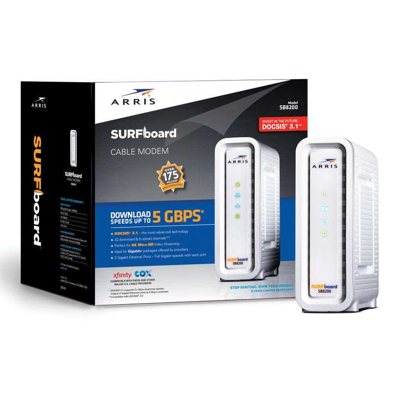 ARRIS SURFboard SB8200 DOCSIS 3.1 Cable Modem, 1000205 MPN:1000205
