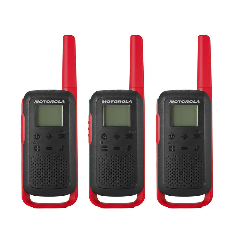 Motorola TalkAbout 2-Way Radios, T210TP, Black/Red, Set Of 3 Radios MPN:T210TP