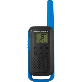 Motorola Solutions T270 Rechargeable Two-Way Radio Black with Blue 2-Pack T270
