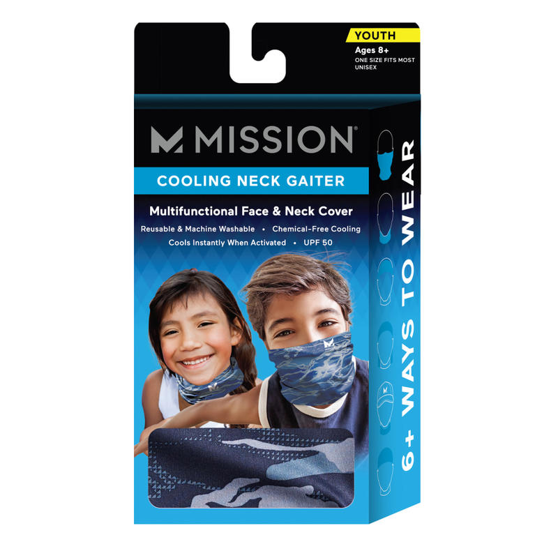 Mission Cooling Neck Gaiter, Youth One Size, Camo (Min Order Qty 10) MPN:109462