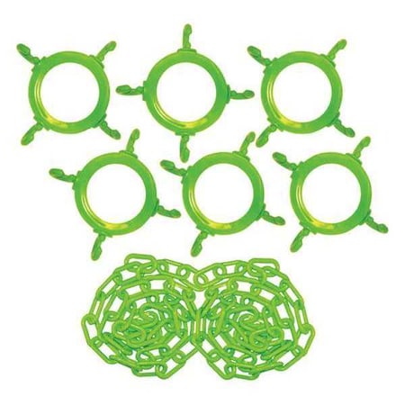 Plastic Chain Kit for Plastic Chain Barrier, Green, 6 39/50 in Length, Gloss MPN:97414-KIT
