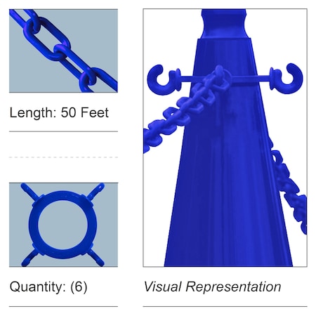 Traffic Blue Cone Chain Connector Kit MPN:97426-KIT