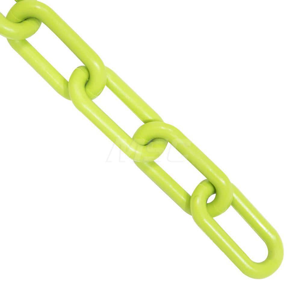 Safety Barrier Chain: Plastic, Safety Green, 100' Long, 2