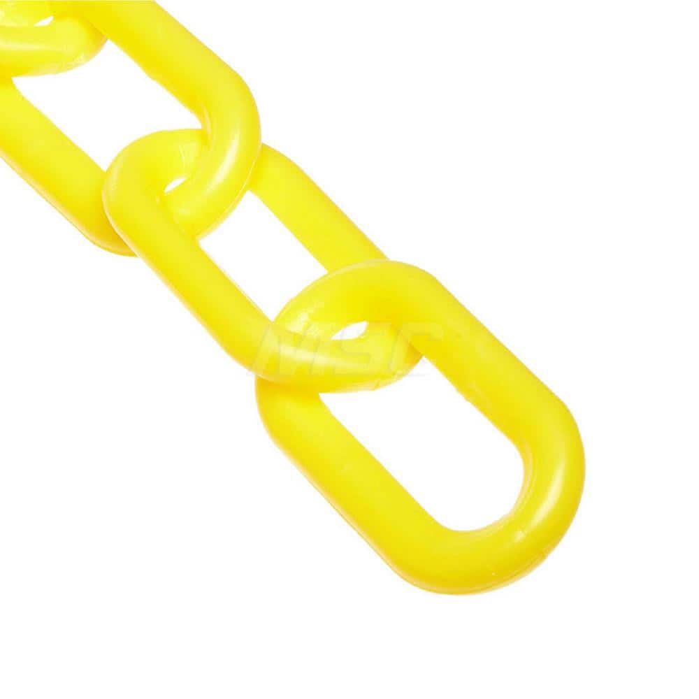 Safety Barrier Chain: Plastic, Yellow, 25' Long, 2