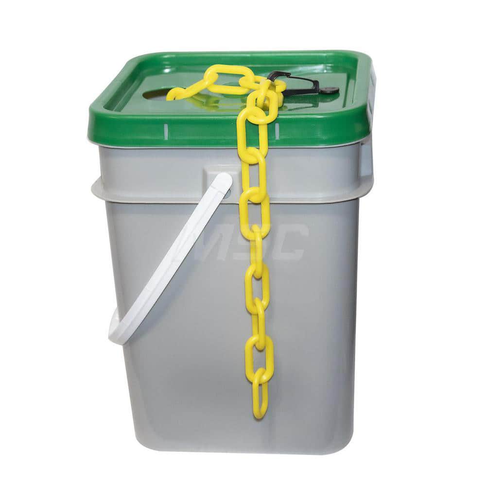 Safety Barrier Chain: Plastic, Yellow, 120' Long, 2