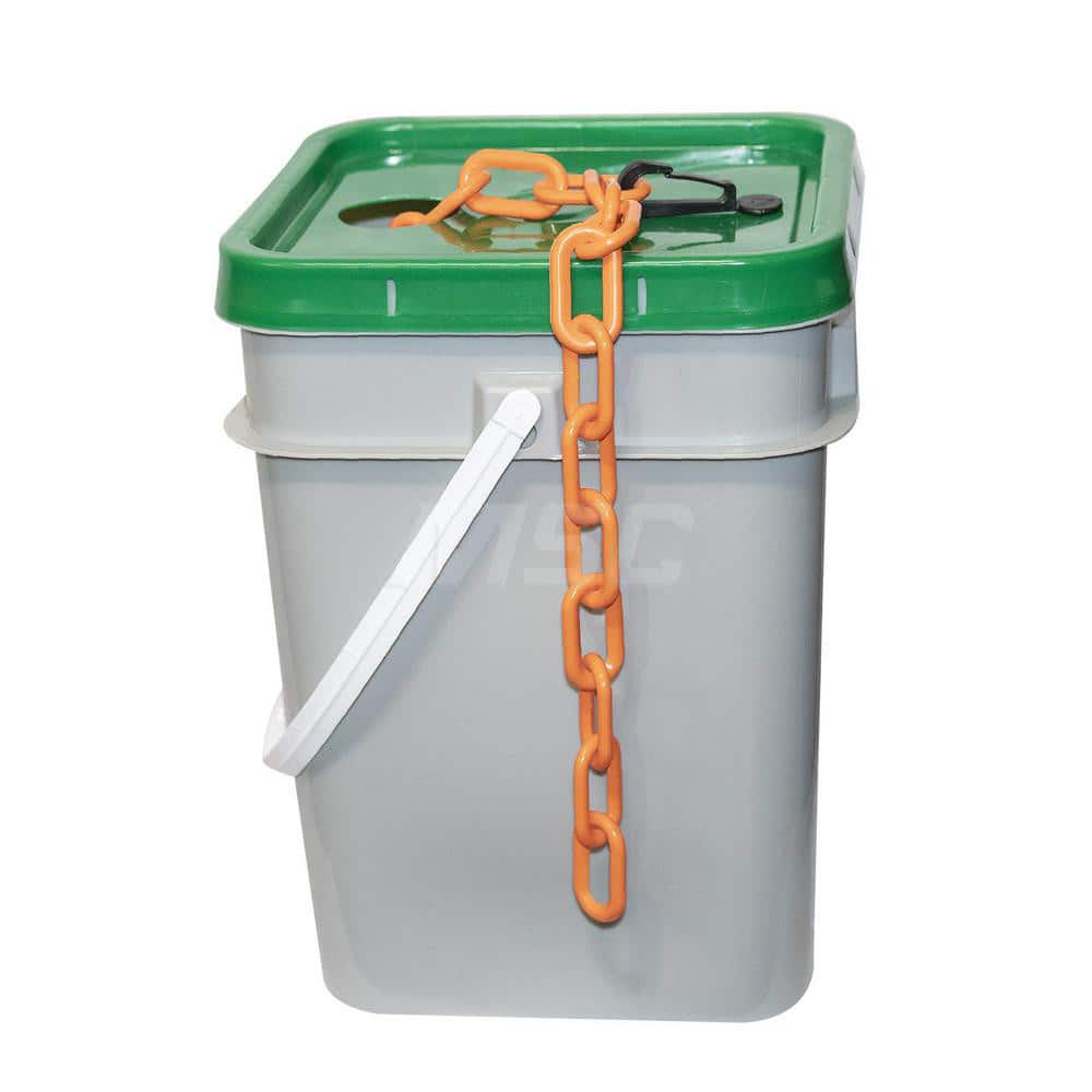 Safety Barrier Chain: Plastic, Orange, 120' Long, 2