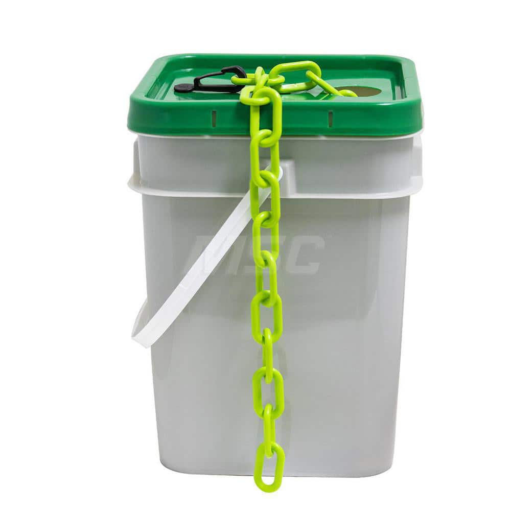 Safety Barrier Chain: Plastic, Safety Green, 120' Long, 2