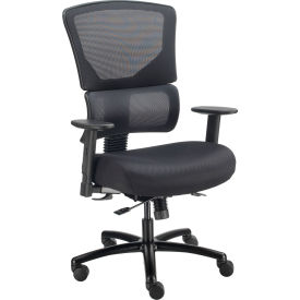 Interion® 24 Hour Big & Tall Mesh Back Chair With High Back & Adjustable Arms Fabric Black 643695