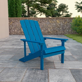 Flash Furniture Charlestown All-Weather Adirondack Chair - Blue Faux Wood C14501-BLU-GGJJ-