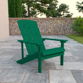 Flash Furniture Charlestown All-Weather Adirondack Chair - Green Faux Wood C14501-GRN-GGJJ-