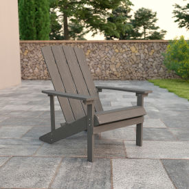 Flash Furniture Charlestown All-Weather Adirondack Chair - Light Gray Faux Wood C14501-LTG-GGJJ-