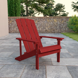 Flash Furniture Charlestown All-Weather Adirondack Chair - Red Faux Wood C14501-RED-GGJJ-