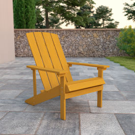 Flash Furniture Charlestown All-Weather Adirondack Chair - Yellow Faux Wood C14501-YLW-GGJJ-