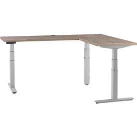 Interion® L-Shaped Electric Height Adjustable Desk 60