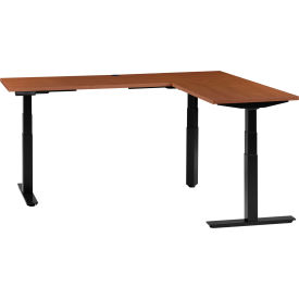 Interion® L-Shaped Electric Height Adjustable Desk 72