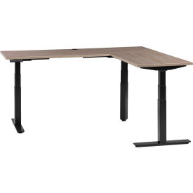 Interion® L-Shaped Electric Height Adjustable Desk 72