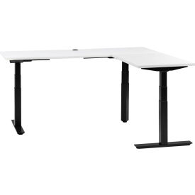Interion® L-Shaped Electric Height Adjustable Desk 72