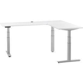 Interion® L-Shaped Electric Height Adjustable Desk 72