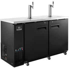 Nexel® Beer Dispenser Cooler w/ 2 Single Tap Dispensers 15.8 Cu. Ft. Black 100243