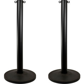 Mr. Chain® Industrial Stanchion with Weighted Base Black Pack of 2 03-2988
