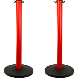 Mr. Chain® Industrial Stanchion with Weighted Base Red Pack of 2 05-2988