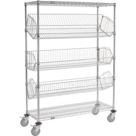 Adjustable Mobile Wire Bin Rack - 36