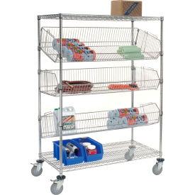 Adjustable Mobile Wire Bin Rack - 48