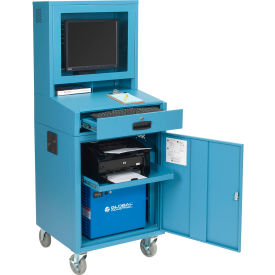 GoVets™ Mobile Powered LCD Computer Cabinet 1280Wh Battery Blue Unassembled 115PBL239