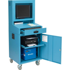 GoVets™ Mobile Powered LCD Computer Cabinet 560Wh Battery Blue Unassembled 115PBL40239