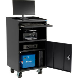 GoVets™ Mobile Powered Computer Workstation 560Wh Battery Black Unassembled 562PBK694