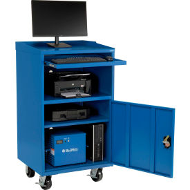 GoVets™ Mobile Powered Computer Workstation 560Wh Battery Blue Unassembled 562PBL694