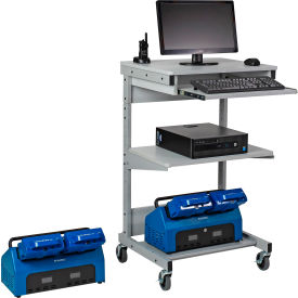 GoVets™ Mobile Powered Computer Cart w/4 Swappable LiFePO4 Batteries 693GY4S506