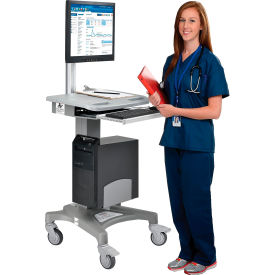 GoVets™ Powered Medical Cart Single Monitor Mount 2 Swappable LiFePO4 Batteries 949290