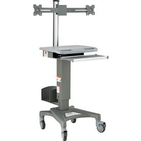 GoVets™ Powered Medical Cart Dual Monitor Mount 2 Swappable LiFePO4 Batteries 950290
