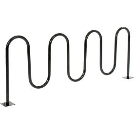 GoVets™ Wave Bike Rack 9-Bike Capacity Flange Mount Black 779M652