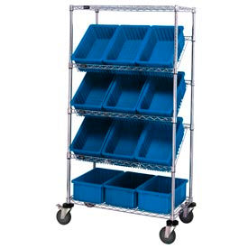 GoVets™ Easy Access Slant Shelf Chrome Wire Cart 12 6