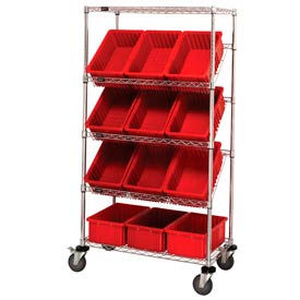 GoVets™ Easy Access Slant Shelf Chrome Wire Cart 12 6