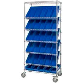 GoVets™ Easy Access Slant Shelf Chrome Wire Cart 48 4