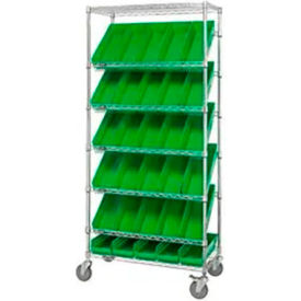 GoVets™ Easy Access Slant Shelf Chrome Wire Cart 48 4