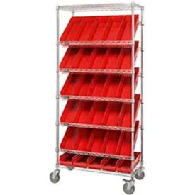 GoVets™ Easy Access Slant Shelf Chrome Wire Cart 48 4