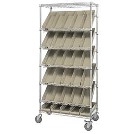 GoVets™ Easy Access Slant Shelf Chrome Wire Cart 30 4