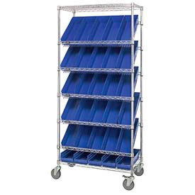 GoVets™ Easy Access Slant Shelf Chrome Wire Cart 30 4