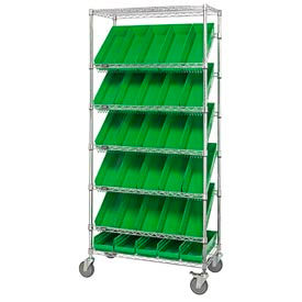 GoVets™ Easy Access Slant Shelf Chrome Wire Cart 30 4