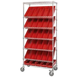 GoVets™ Easy Access Slant Shelf Chrome Wire Cart 30 4