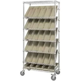 GoVets™ Easy Access Slant Shelf Chrome Wire Cart 18 4