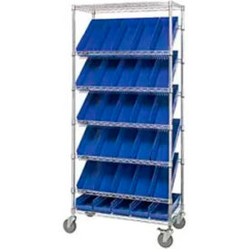GoVets™ Easy Access Slant Shelf Chrome Wire Cart 18 4