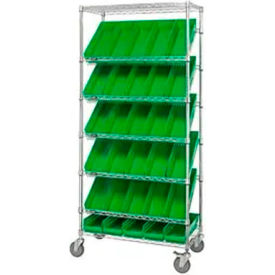 GoVets™ Easy Access Slant Shelf Chrome Wire Cart 18 4